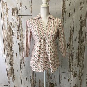 Duo Maternity Striped Blouse Top